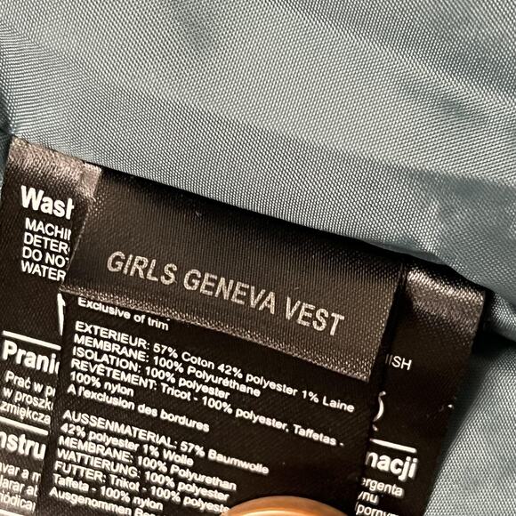 Burton Vest Girls Medium Green White Geneva DRYRIDE Hooded Snowboard Insulated - Picture 7 of 11